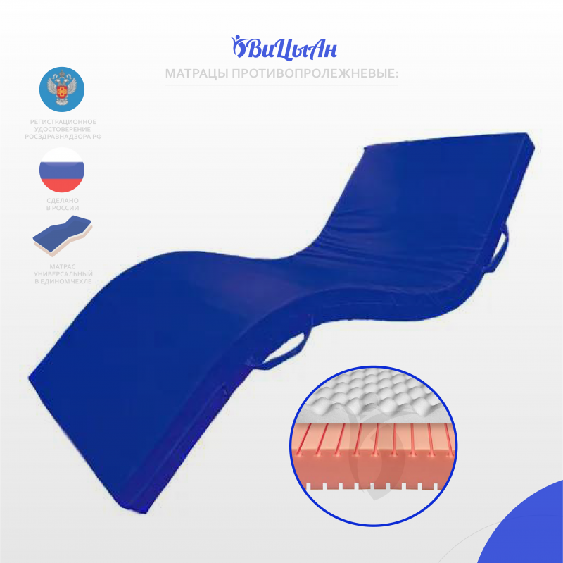 Матрац противопролежневый "полиуретановый (с натуральным латексом) " ТК1/1(размер в описании)